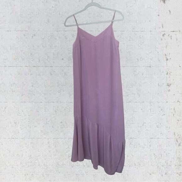 Equipment Jada Silk Slip Midi Dress Small Orchid Smoke Asymmetric Hem Fairycore - Picture 8 of 16